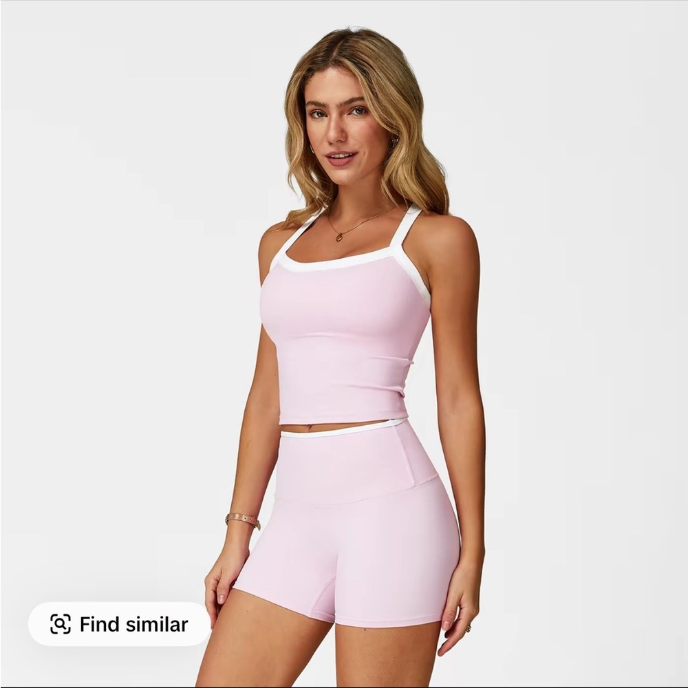 Pink and White Activewear Set
